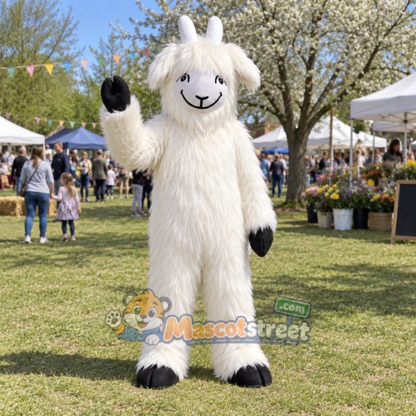 White Goat Mascot Costume