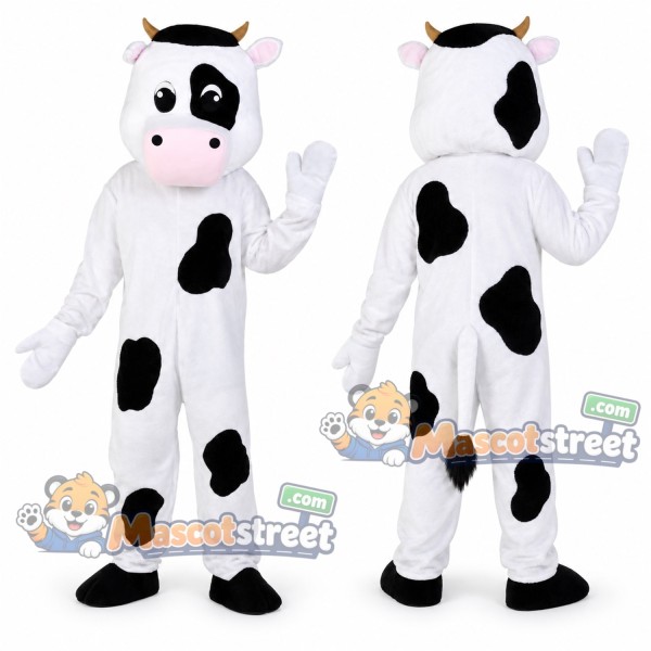 Black and White Cow Mascot Costume