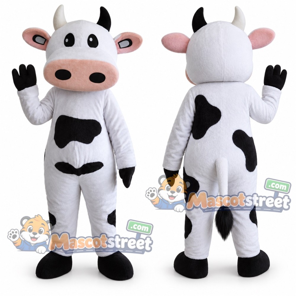 Black and White Cow Mascot Costume Black and White Cow Mascot Costume