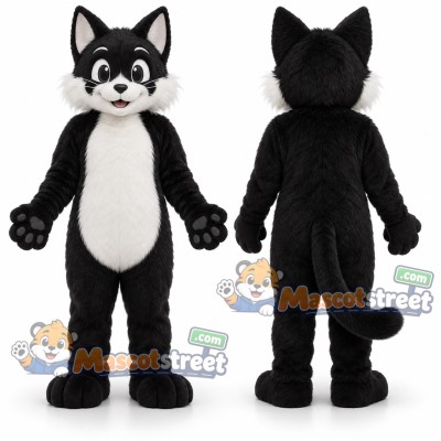 Black and White Cat Mascot Costume Black and White Cat Mascot Costume