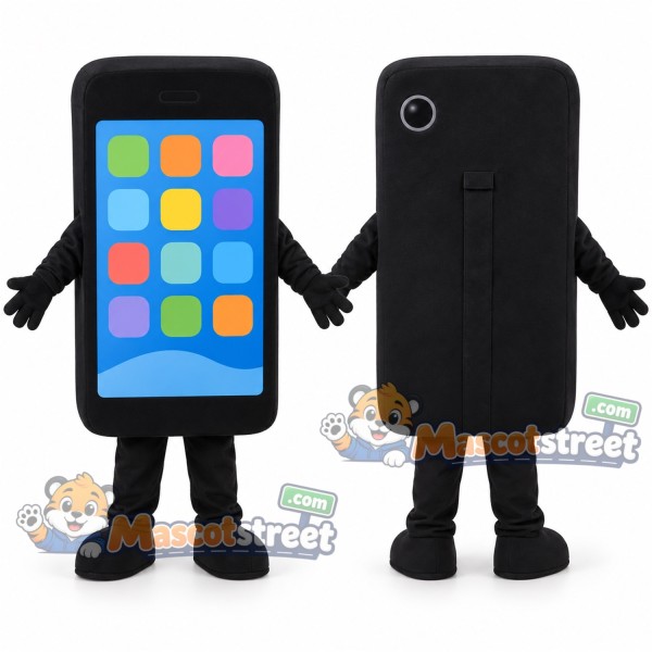 Black Smartphone Mascot Costume