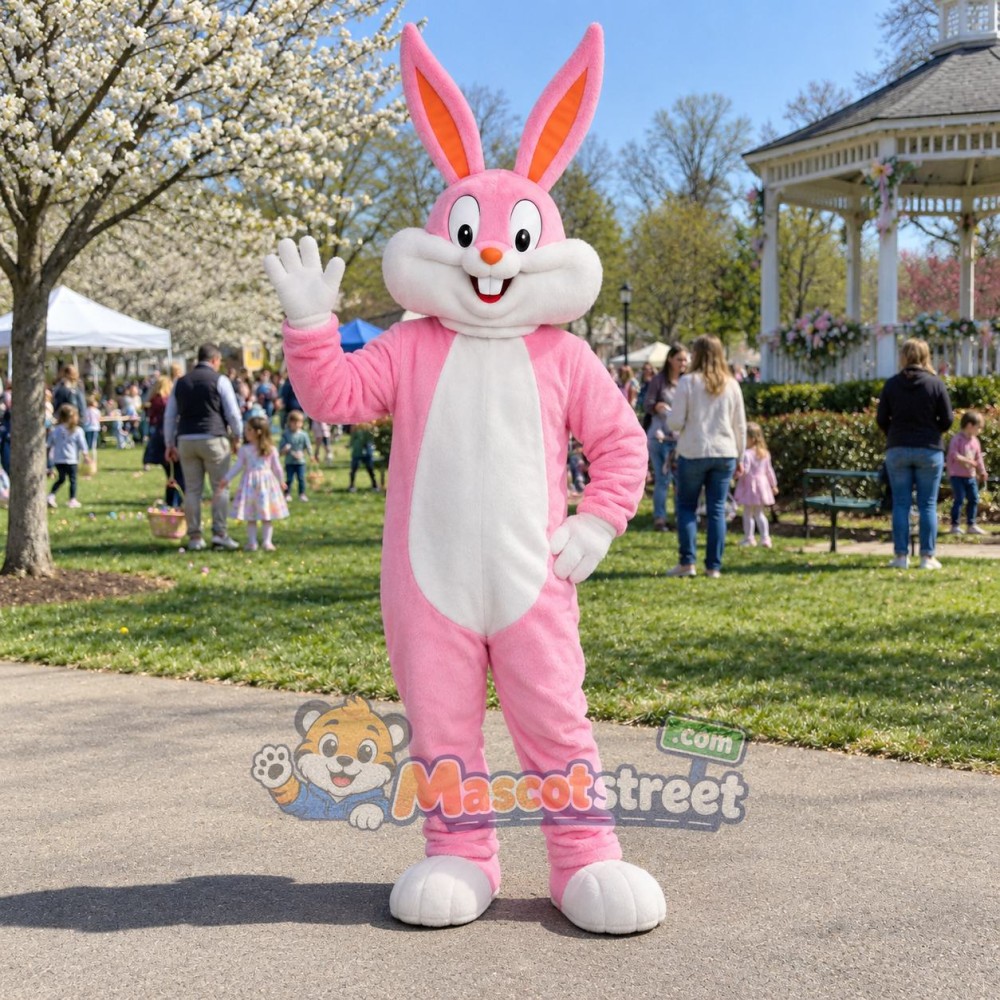 Pink Rabbit Mascot Costume