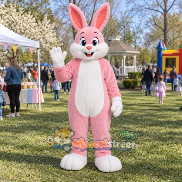 Pink Rabbit Mascot Costume