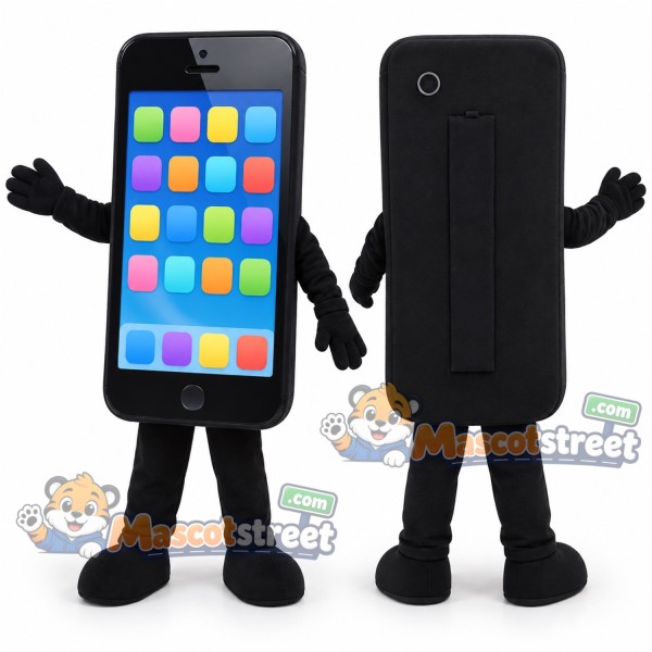 Black Smartphone Mascot Costume