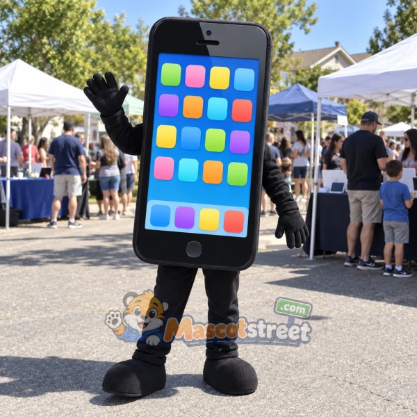 Black Smartphone Mascot Costume