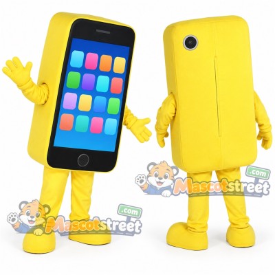 Yellow Smartphone Mascot Costume Yellow Smartphone Mascot Costume