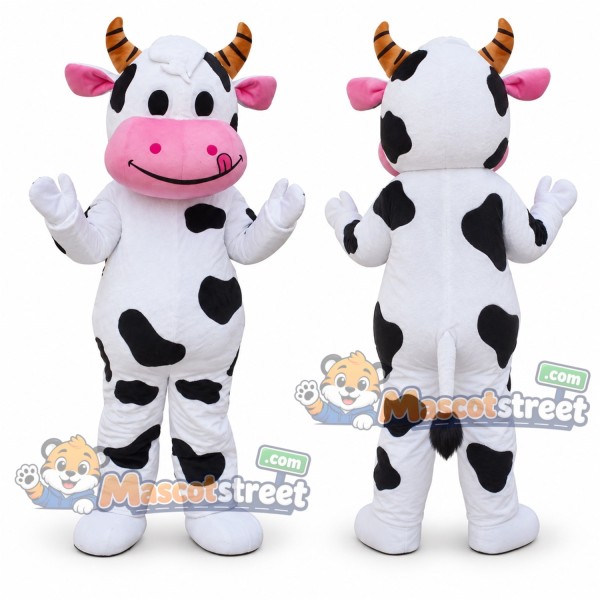 Black and White Cow Mascot Costume
