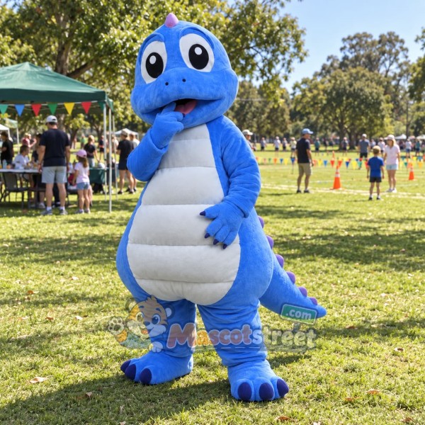 Blue Dinosaur Mascot Costume
