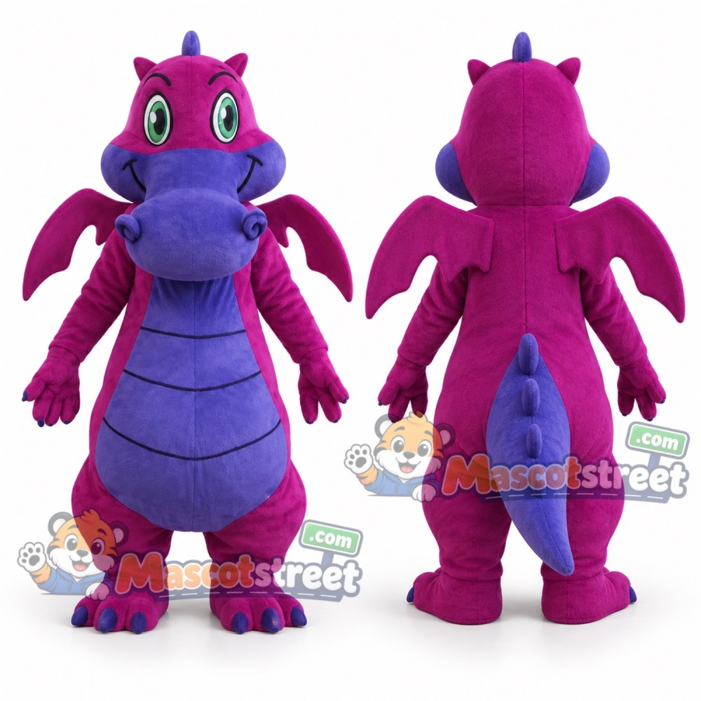 Purple Dragon Mascot Costume Purple Dragon Mascot Costume