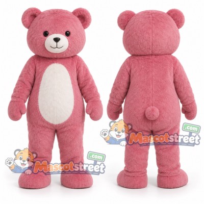 Pink Bear Mascot Costume