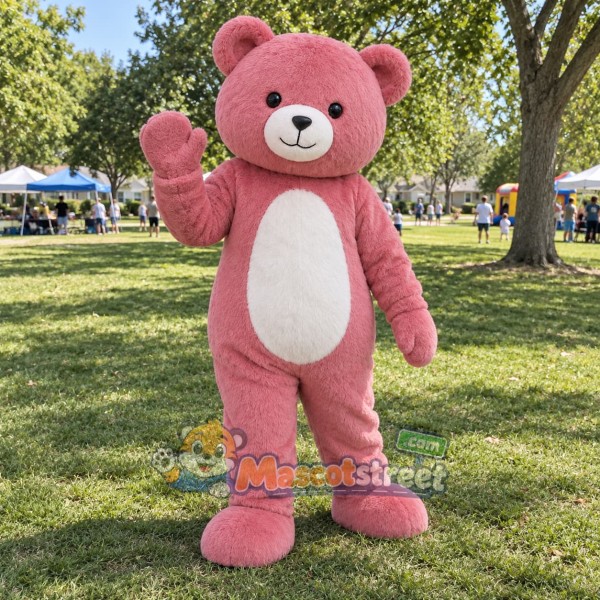 Pink Bear Mascot Costume Pink Bear Mascot Costume