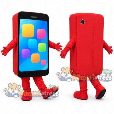 Red Smartphone Mascot Costume