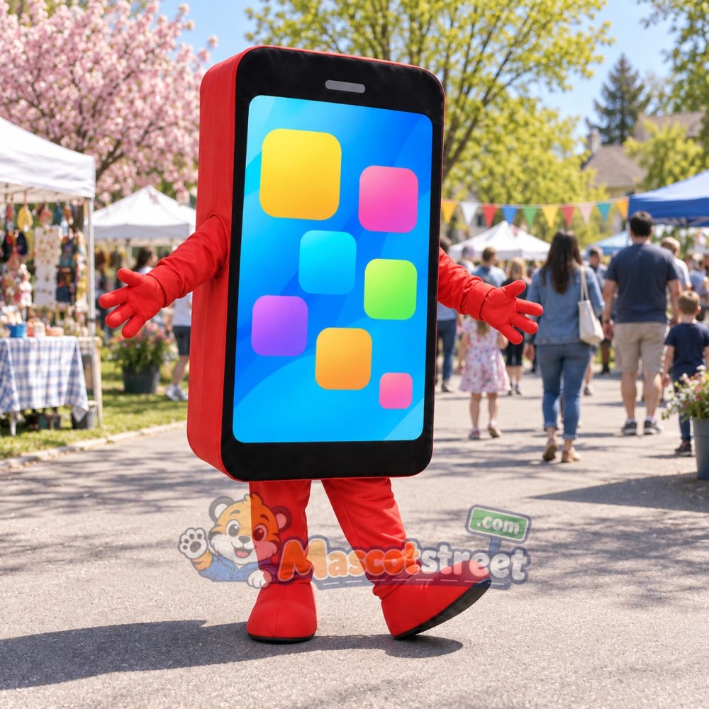 Red Smartphone Mascot Costume
