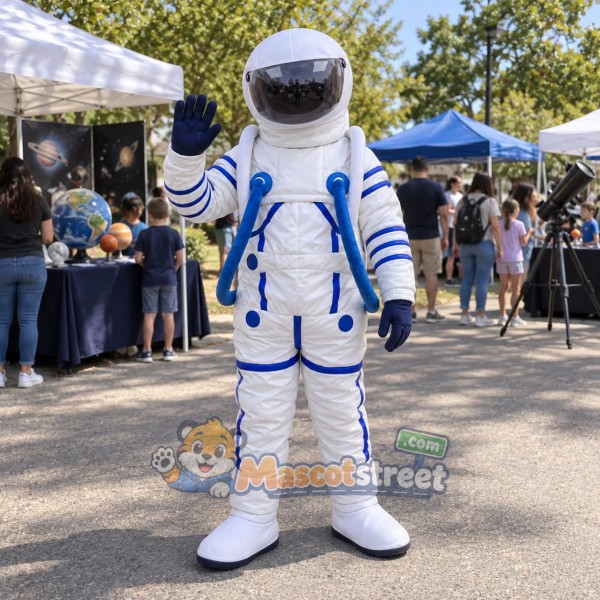 Astronaut Mascot Costume with White Space Suit