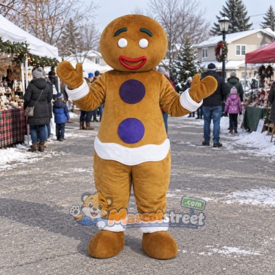 Gingerbread Person Mascot Costume