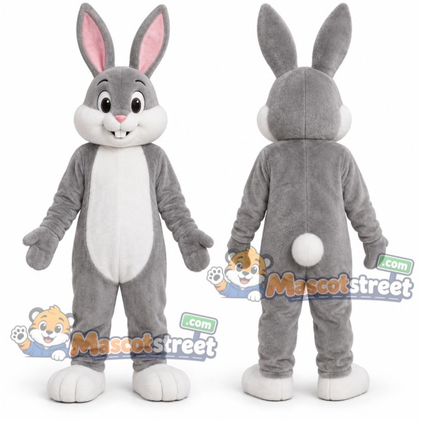 Gray Rabbit Mascot Costume