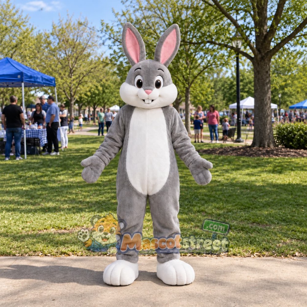 Gray Rabbit Mascot Costume