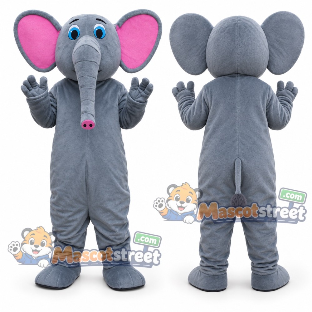 Gray Elephant Mascot Costume Gray Elephant Mascot Costume