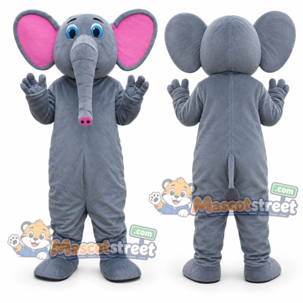Gray Elephant Mascot Costume