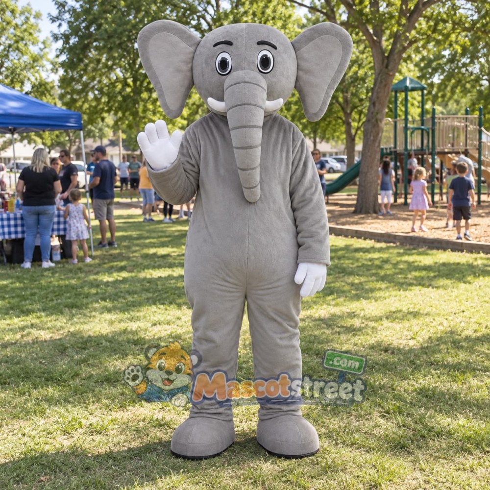 Gray Elephant Mascot Costume Gray Elephant Mascot Costume