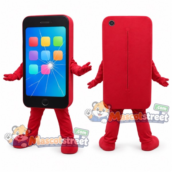 Red Smartphone Mascot Costume