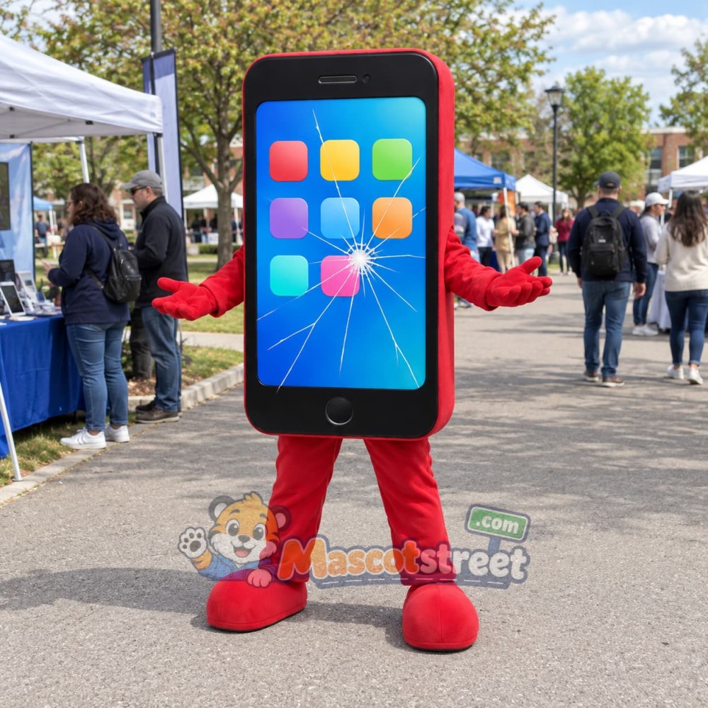 Red Smartphone Mascot Costume