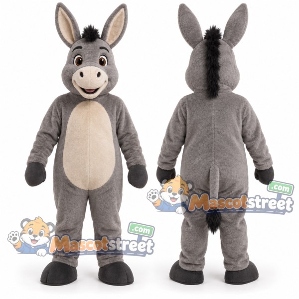 Gray Donkey Mascot Costume