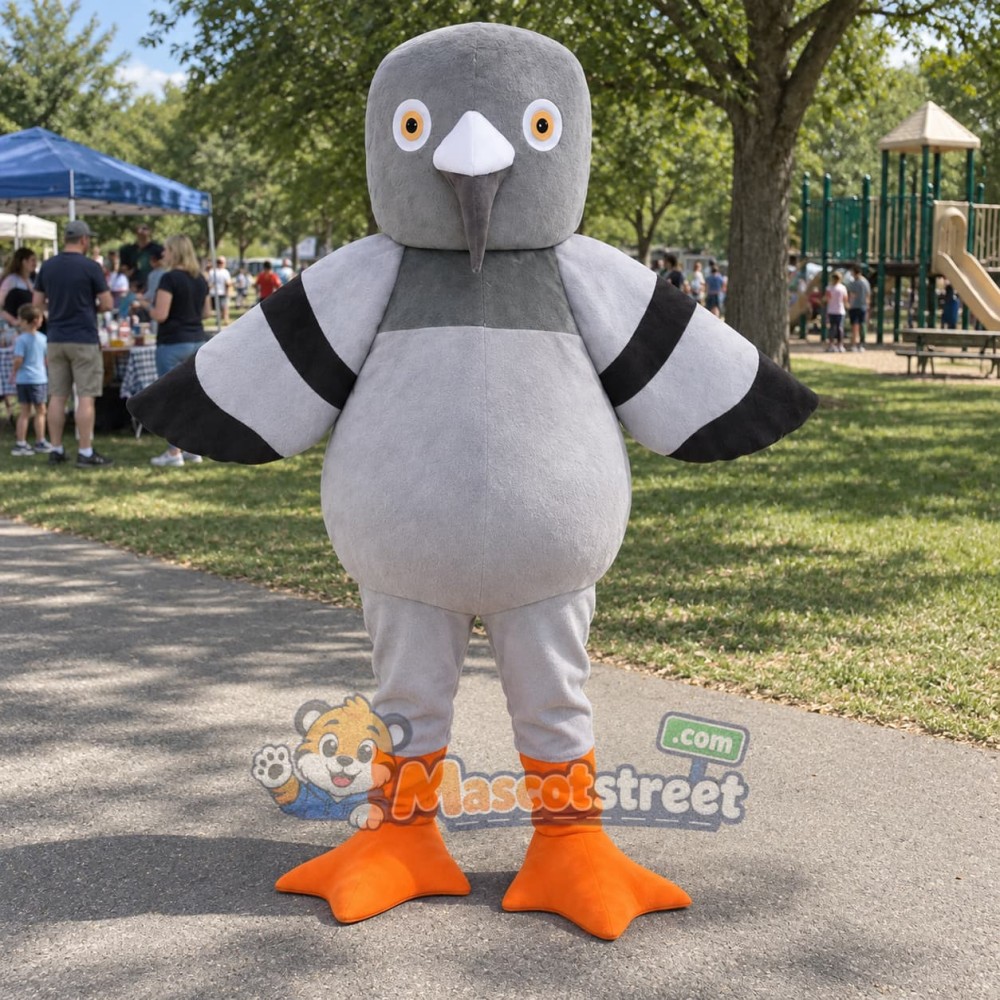 Gray Pigeon Mascot Costume Gray Pigeon Mascot Costume