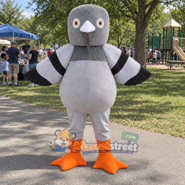 Gray Pigeon Mascot Costume