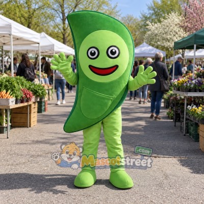 Green Pea Pod Mascot Costume Green Pea Pod Mascot Costume