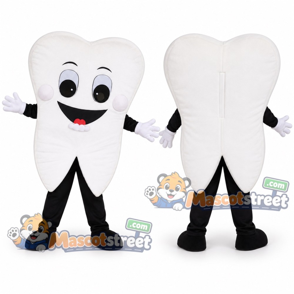 White Tooth Mascot Costume White Tooth Mascot Costume