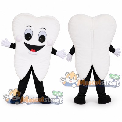 White Tooth Mascot Costume White Tooth Mascot Costume