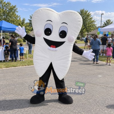 White Tooth Mascot Costume White Tooth Mascot Costume