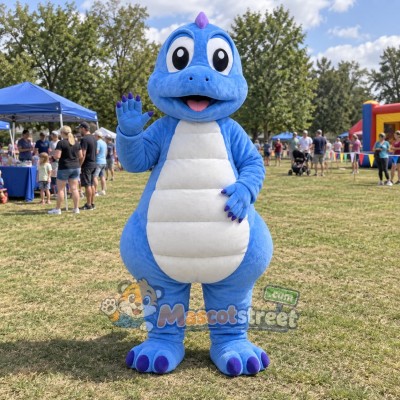 Blue Dinosaur Mascot Costume Blue Dinosaur Mascot Costume