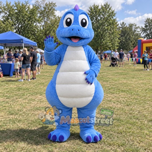 Blue Dinosaur Mascot Costume