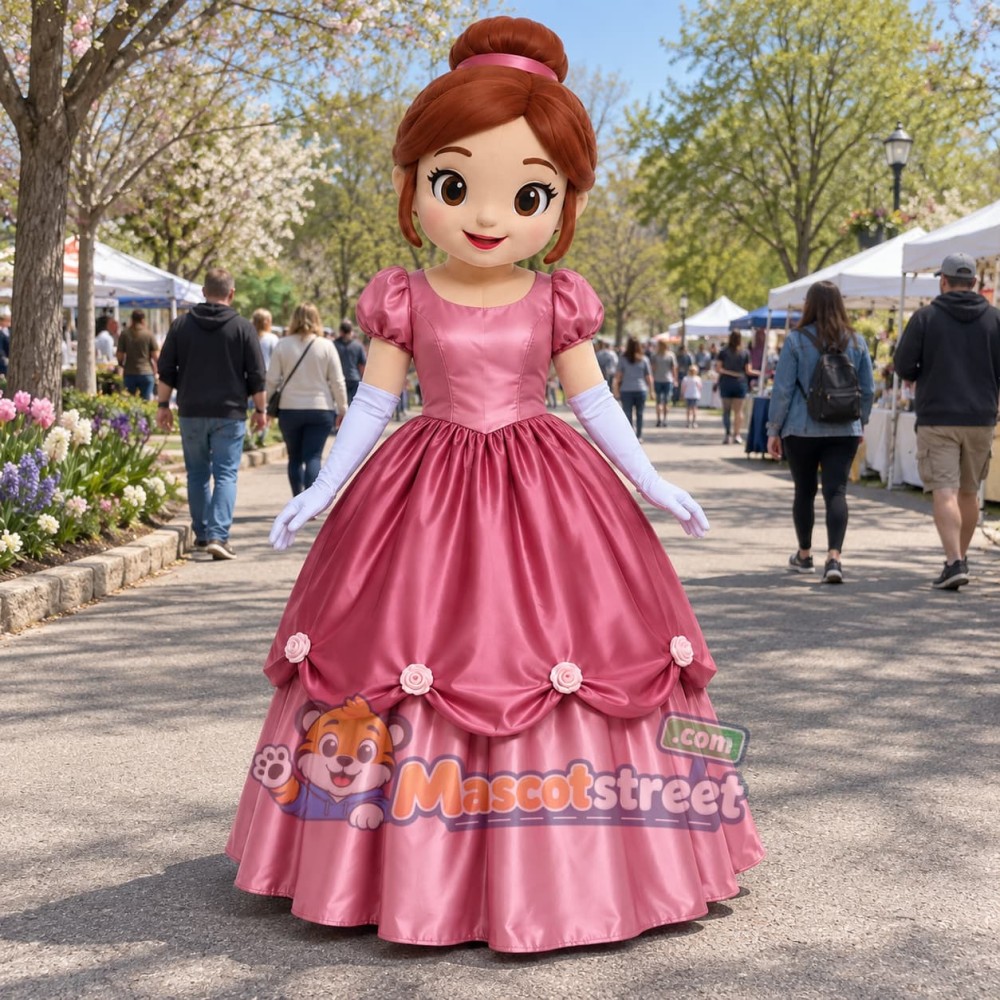 Princess Mascot Costume with Pink Gown Princess Mascot Costume with Pink Gown