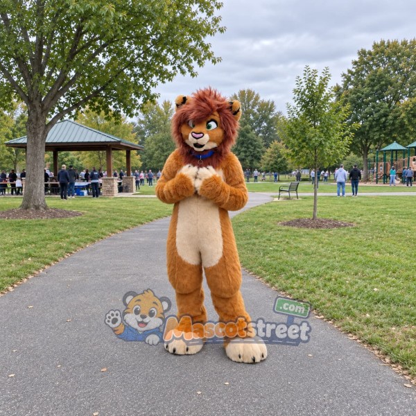 Brown Lion Mascot Costume