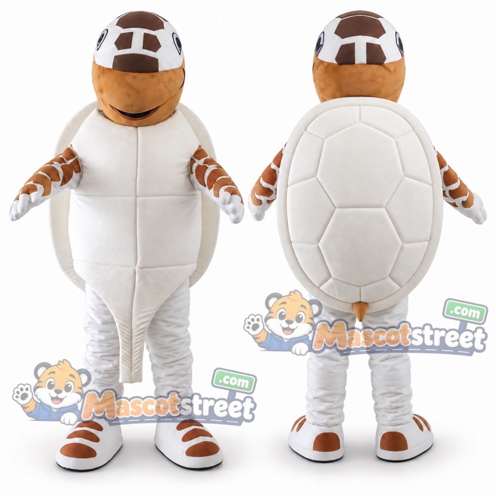 White and Brown Turtle Mascot Costume White and Brown Turtle Mascot Costume