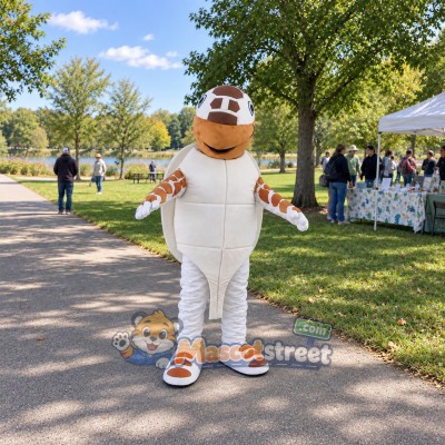 White and Brown Turtle Mascot Costume White and Brown Turtle Mascot Costume