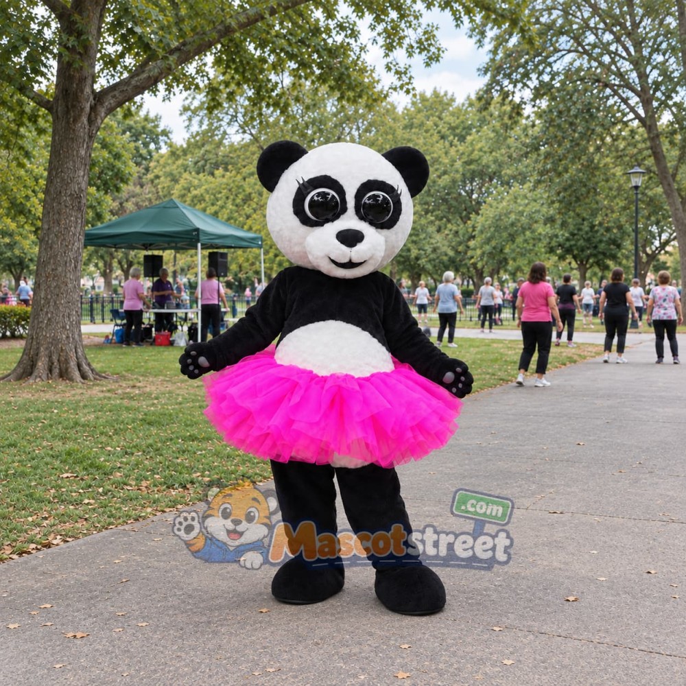 Panda Mascot Costume with Pink Tutu