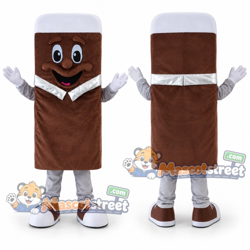 Chocolate Ice Cream Bar Mascot Costume Chocolate Ice Cream Bar Mascot Costume