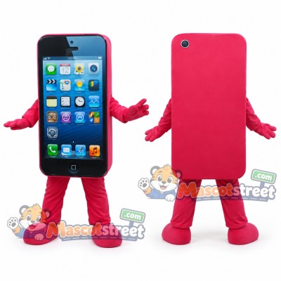 Pink Smartphone Mascot Costume