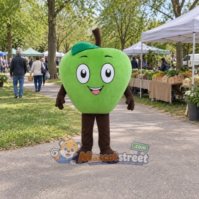 Green Apple Mascot Costume Green Apple Mascot Costume