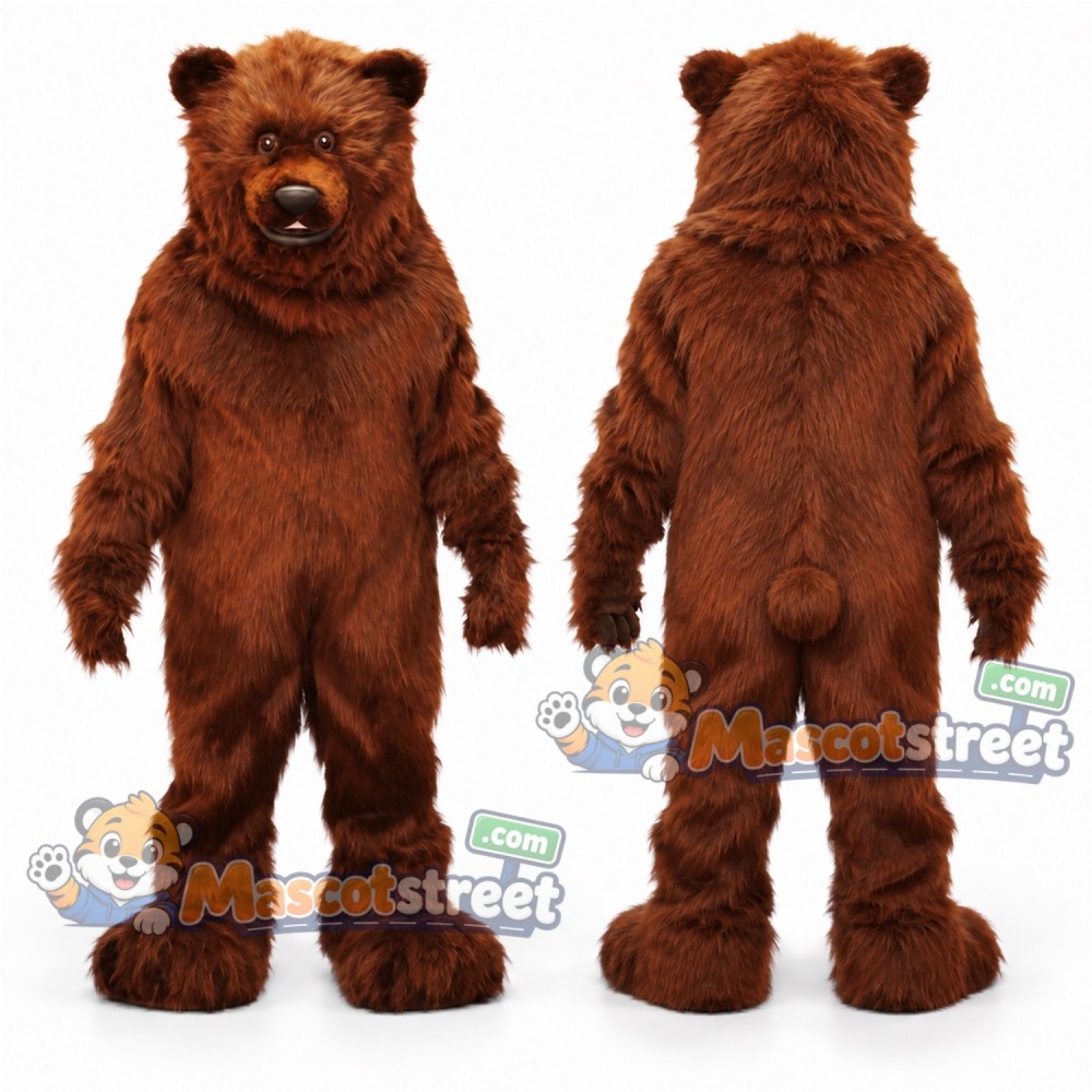 Brown Grizzly Bear Mascot Costume