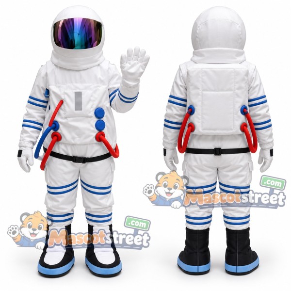Astronaut Mascot Costume with White Space Suit