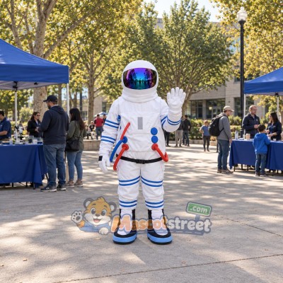 Astronaut Mascot Costume with White Space Suit Astronaut Mascot Costume with White Space Suit