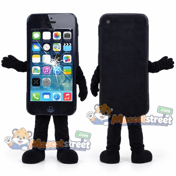 Black Smartphone Mascot Costume