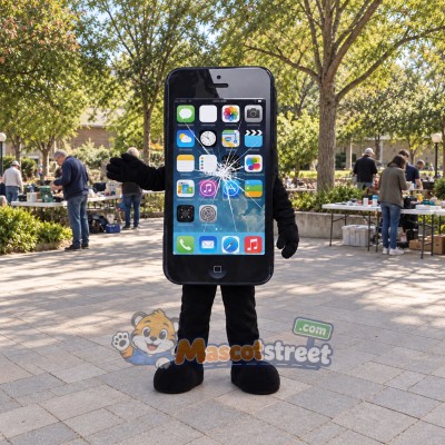 Black Smartphone Mascot Costume Black Smartphone Mascot Costume