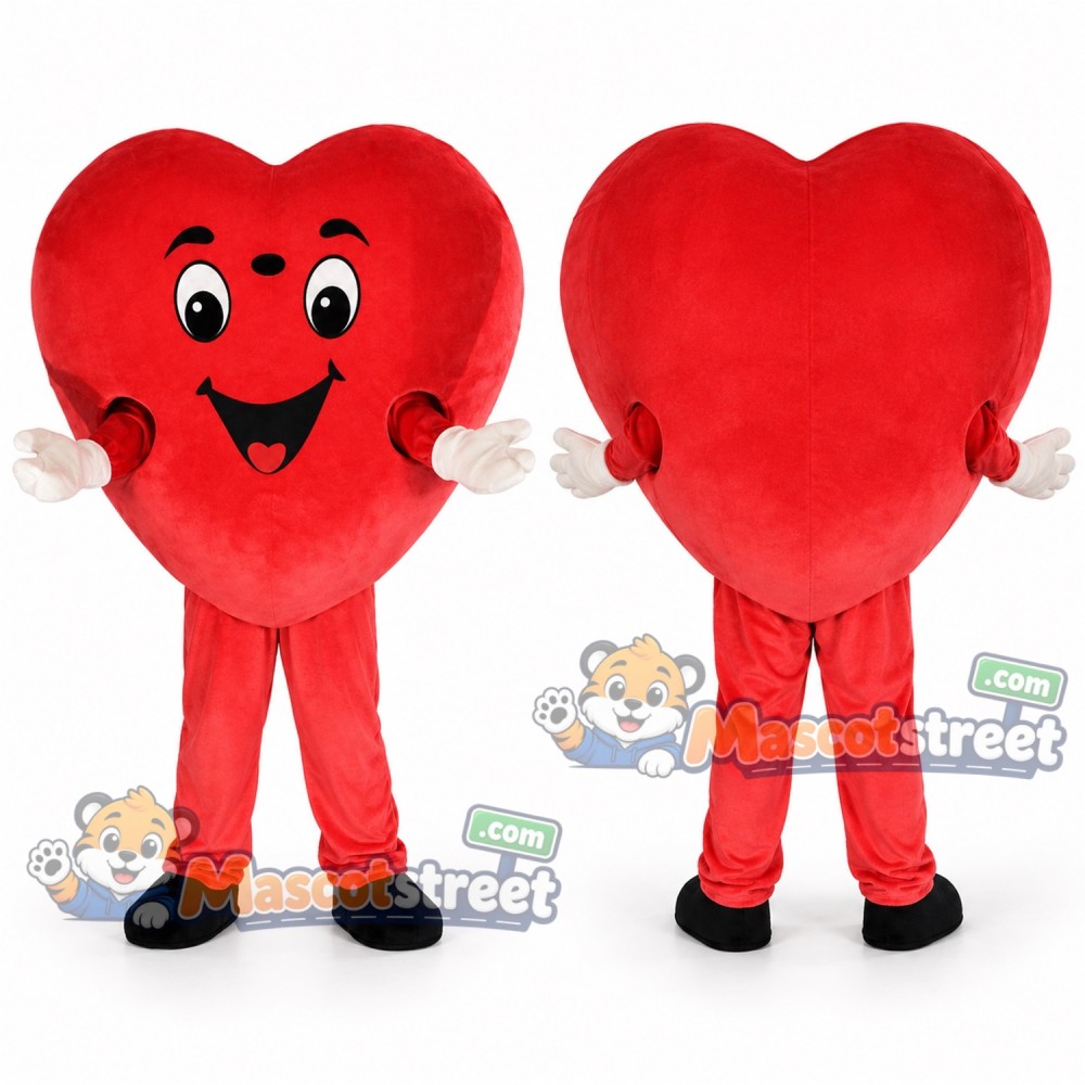 Red Heart Mascot Costume Red Heart Mascot Costume