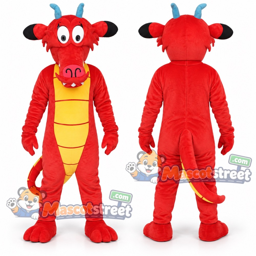 Red Dragon Mascot Costume